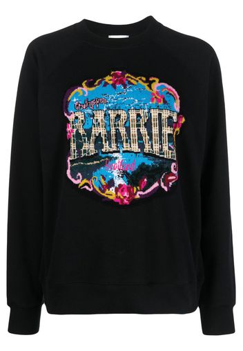 Barrie patterned-intarsia cotton sweatshirt - Nero