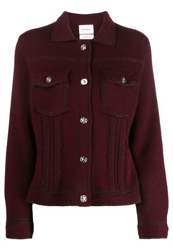 Barrie contrast-stitching button-up jacket - Rosso
