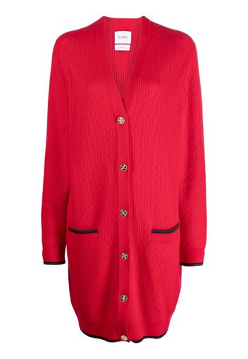 Barrie button-up cashmere cardi-coat - Rosso