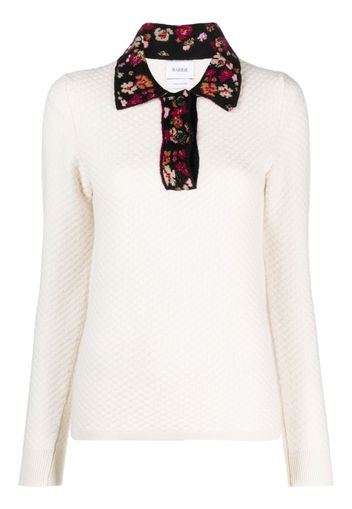 Barrie floral-print cashmere jumper - Bianco