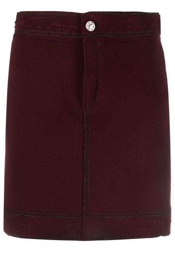 Barrie contrast-stitch ribbed mini skirt - Rosso