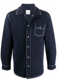 Barrie flap-pocket cashmere overshirt - Blu