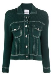 Barrie Cardigan con cuciture a contrasto - Verde