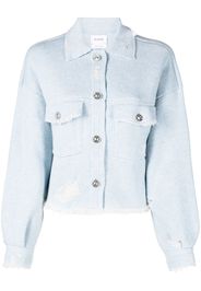 Barrie fringed denim-effect jacket - Blu