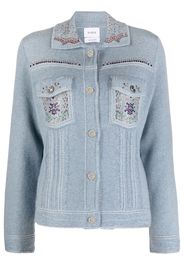 Barrie crystal-embellished denim jacket - Blu