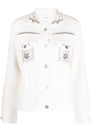 Barrie crystal-embellished denim jacket - Bianco
