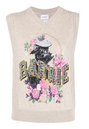 Barrie patterned-intarsia cashmere tank top - Toni neutri