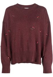 Barrie floral-embroidery cashmere jumper - Rosso