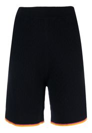 Barrie elasticated-waist cashmere shorts - Blu