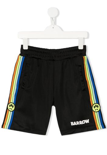 Barrow kids rainbow-stripe track shorts - Nero