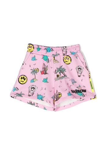 Barrow kids graphic-print track shorts - Rosa