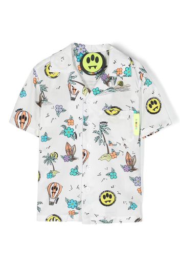 Barrow kids graphic short-sleeve shirt - Bianco