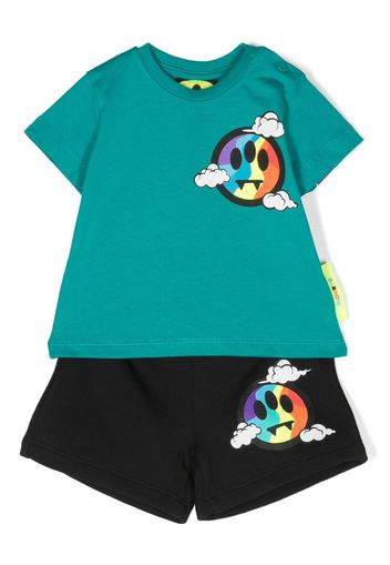 Barrow kids logo-print T-shirt and shorts set - Nero