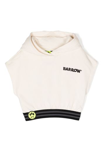 Barrow kids logo-lettering short-sleeve hoodie - Toni neutri