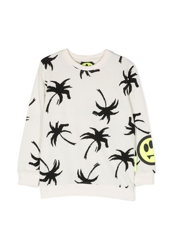 Barrow kids palm tree-print cotton sweatshirt - Toni neutri