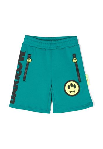 Barrow kids graphic-print cotton track shorts - Verde