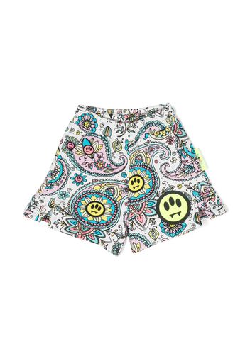 Barrow kids Shorts sportivi con stampa paisley - Bianco