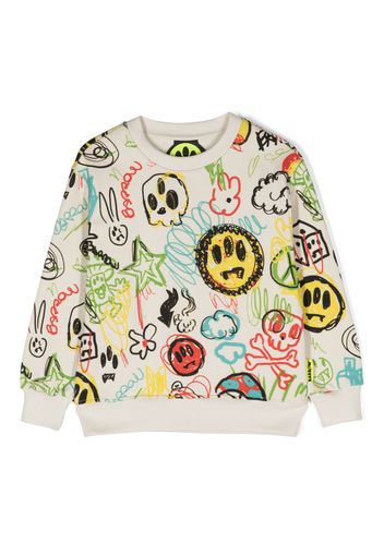 Barrow kids illustration-print cotton sweatshirt - Toni neutri