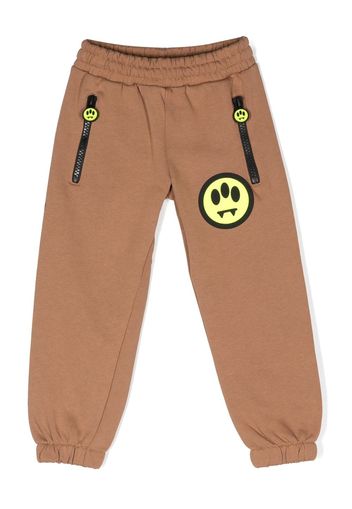 Barrow kids logo-print cotton track pants - Marrone