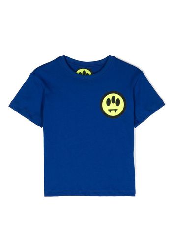 Barrow kids logo-print cotton T-shirt - Blu