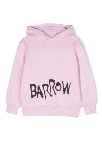 Barrow kids logo-print cotton hoodie - Rosa