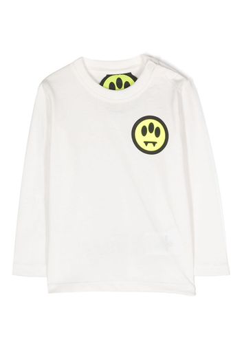 Barrow kids T-shirt a maniche lunghe con stampa - Bianco