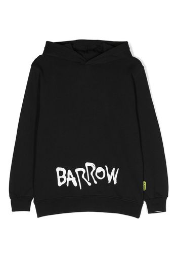Barrow kids bear-print cotton hoodie - Nero