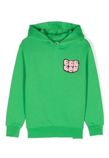 Barrow kids logo-print cotton hoodie - Verde