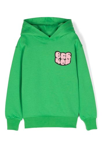 Barrow kids logo-print cotton hoodie - Verde