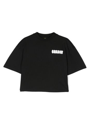 Barrow kids rhinestone-embellished logo-print T-shirt - Nero