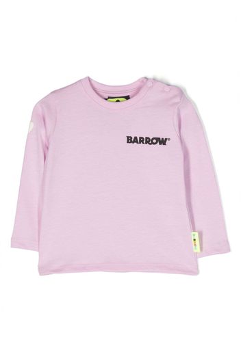 Barrow kids logo-print cotton T-shirt - Rosa