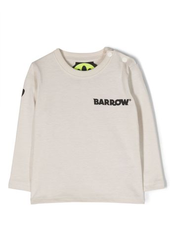 Barrow kids logo-print long-sleeved T-Shirt - Toni neutri