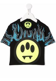 Barrow kids flame logo print T-shirt - Nero