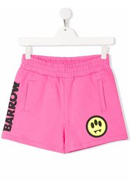 Barrow kids TEEN logo-print cotton track shorts - Rosa