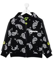 Barrow kids graphic-print zip-up hoodie - Nero