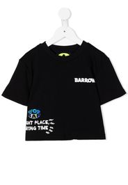 Barrow kids cropped logo-print cotton T-shirt - Nero