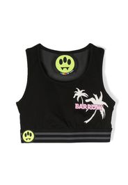 Barrow kids logo-print sleeveless top - Nero