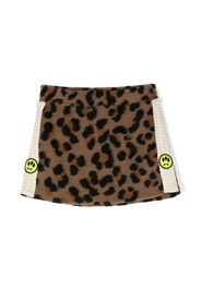 Barrow kids cheetah-print brushed miniskirt - Marrone