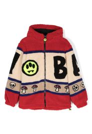 Barrow kids Teddy logo-print fleece hooded jacket - Toni neutri