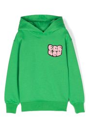 Barrow kids logo-print cotton hoodie - Verde