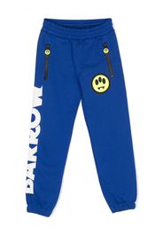 Barrow kids logo-print cotton track pants - Blu