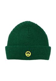 Barrow kids logo-patch knitted beanie - Verde