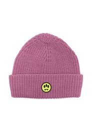 Barrow kids logo-patch knitted beanie - Rosa