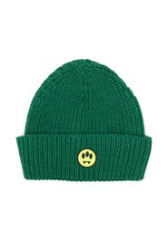 Barrow kids logo-patch knitted hat - Verde
