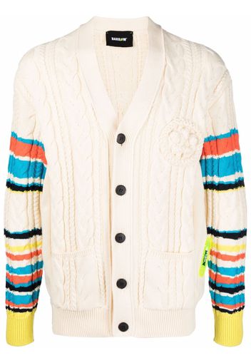 BARROW striped cable-knit cardigan - Toni neutri