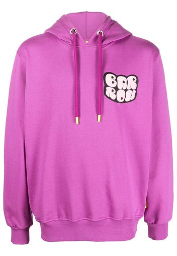 BARROW logo-print cotton hoodie - Viola