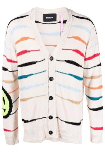 BARROW stripe-print V-neck cardigan - Toni neutri