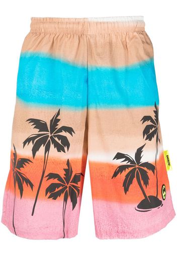 BARROW palm-tree print bermuda shorts - Blu