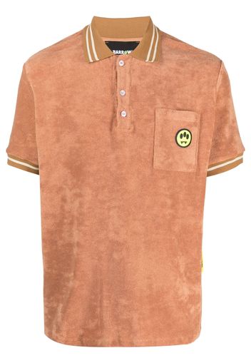 BARROW towelling-finish logo-print polo shirt - Marrone