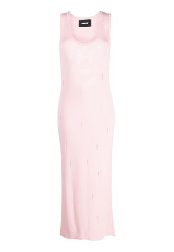 BARROW distressed knitted maxi dress - Rosa